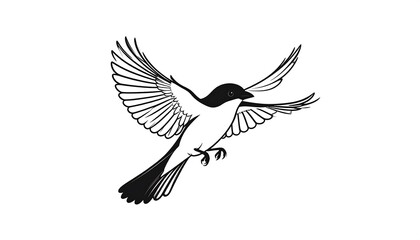 Obraz premium Elegant Bird in Flight - A Minimalist Vector Illustration of Freedom.