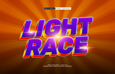 Light Race Editable Text Effect - Speed Racing Style Typography for Logo, Poster, and Title