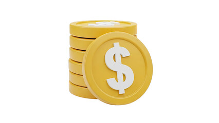 Obraz premium Stack of Golden Coins with Dollar Sign