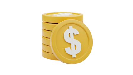 Stack of Golden Coins with Dollar Sign