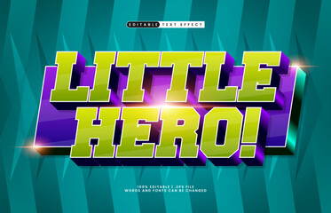 Little Hero Editable Text Effect - Bold Comic Style Typography for Logo, Poster, and Title