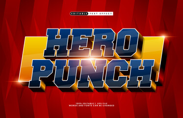 Hero Punch Editable Text Effect - Bold Comic Style Typography for Logo, Poster, and Title
