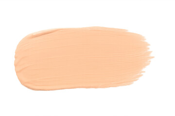 Cosmetic foundation creamy smear swatch on transparent background