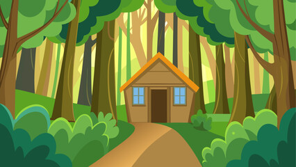 Cozy cottage in enchanted forest