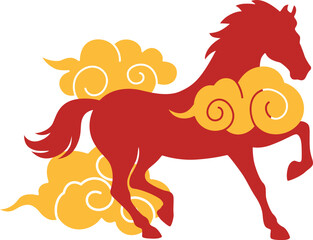 Chinese Zodiac Red Horse