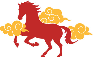 Chinese Zodiac Red Horse