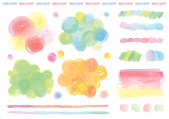 Girly watercolor colorful decoration parts set