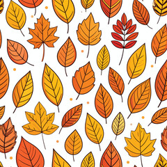 Obraz premium Vibrant autumn leaves scattered in a delightful seamless pattern, perfect for seasonal backgrounds