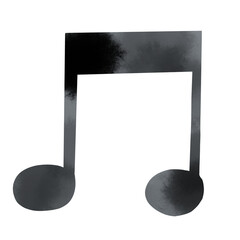 水彩風の音符イラスト 楽しげなリズムを表現した音楽デザイン素材