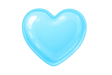 Shiny 3d blue heart symbolizing love and care