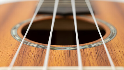 Obraz premium acoustic guitar close up