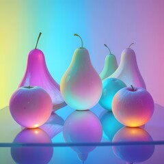 colorful apples and pears