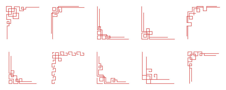 Set of Chinese Corner Border