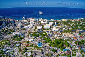 Aerial View of Georgetown, Cayman Islands, British West Indies