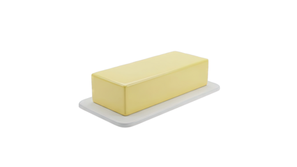 Butter stick on a dish