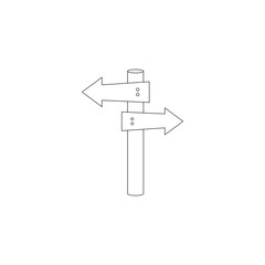 Directional sign post with arrows pointing left and right