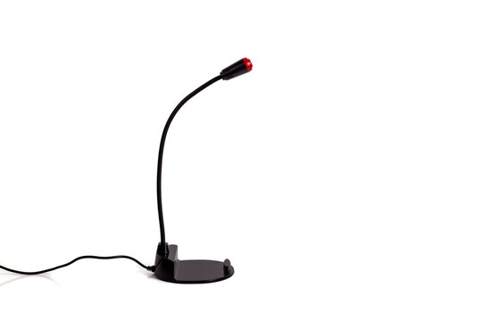 Computer microphone isolated on white background.