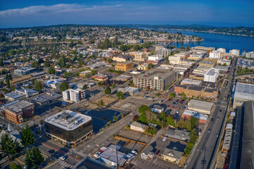 Aerial View of Bremerton, Washington during Summer