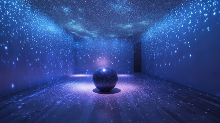 Sphere, cosmic room, projection, meditation, art installation