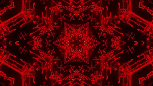 Red Cyber Fracture Kaleidoscope &ndash; 4K Seamless Abstract Geometric VJ Loop Background