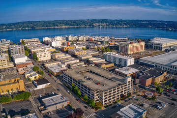 Aerial View of Bremerton, Washington during Summer