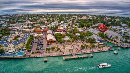 Aerial View of Key West, Florida at Dusk