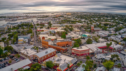 Aerial View of Key West, Florida at Dusk