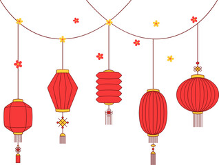 Festive Red Chinese Lanterns