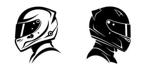 Dynamic Racing Helmet Illustrations