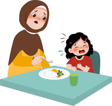 Mother feeding child