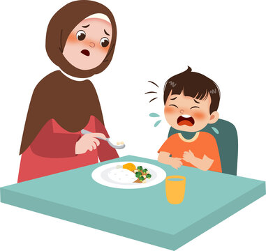 Mother feeding child 