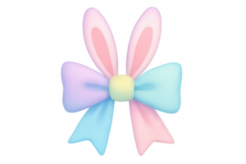 Easter bunny ears bow pastel colors celebrating spring