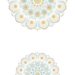 Vintage dotted mandala decorative background for invitation card with copy space