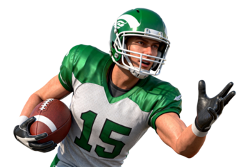 American Football Player in Green Uniform