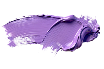 Vibrant Purple Paint Brush Stroke on White Background