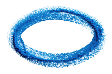 A textured, bright blue, oval ring against a stark black background