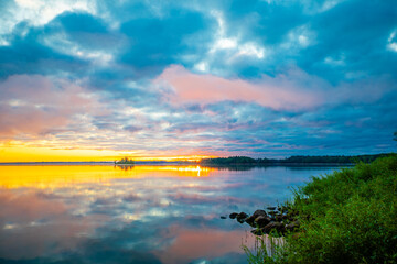 Rainbow Flowage in northern Wisconsin at sunrise