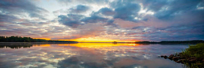 Rainbow Flowage in northern Wisconsin at sunrise