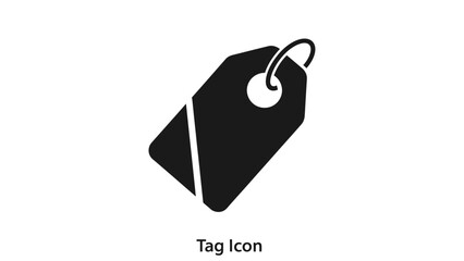 Black Price Tag Icon Vector. Simple Sale Label Symbol for Shopping, Discount, Marketing, Ecommerce, and Product Identification