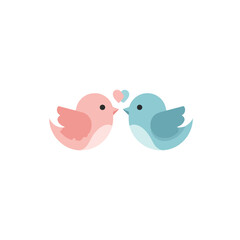 Two love birds facing each other