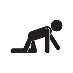 flat icon vector of a person crawling