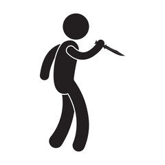 flat icon vector of a person holding a knife