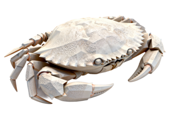 Stylized White Stone Crab Sculpture