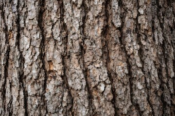 Obraz premium Detailed close-up of a tree's weathered bark, showcasing its intricate, rough texture and organic patterns, a perfect natural backdrop reflecting the resilience and beauty of the forest