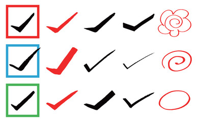 使いやすい手描きチェックマーク素材