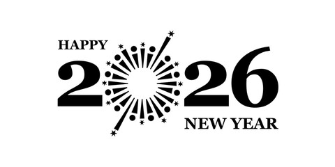 New Year 2026 logo design. New year 2026 design template