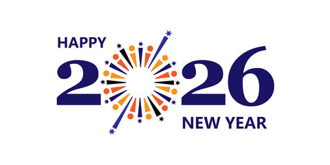 New Year 2026 logo design. New year 2026 design template