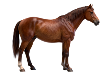 A beautiful chestnut horse standing pose