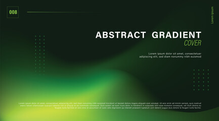 Deep green abstract gradient cover with organic mesh and copy space for eco business background and professional template flyer design