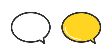 丸い吹き出しアイコンのイラスト。Round speech bubble icon illustration.